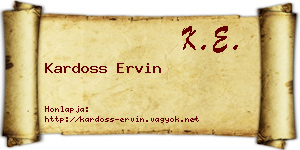 Kardoss Ervin névjegykártya