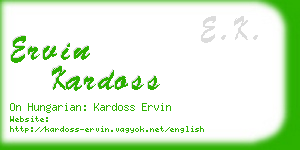 ervin kardoss business card